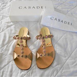 Casadei Beaded Leather Slide